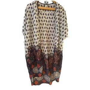 Live 4 Truth Paisley Print Kimono in Navy and Cream